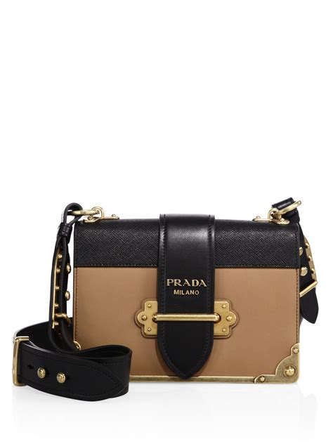 prada cahier leather shoulder bag|More.